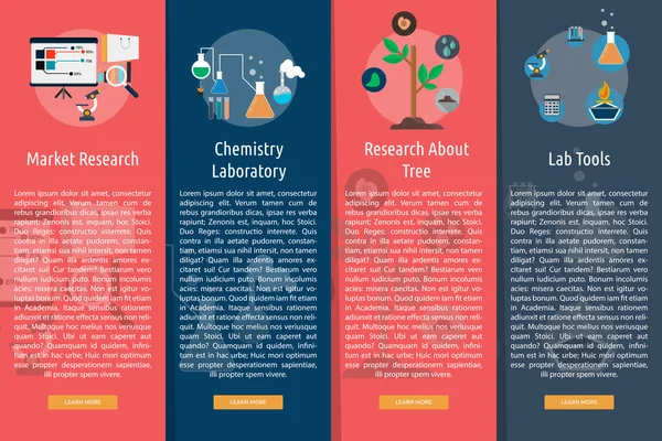 Ciencia e Investigación Concepto de Banner Vertical — Vector de stock