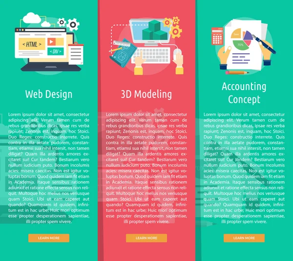 Processus créatif Concept de bannière verticale — Image vectorielle