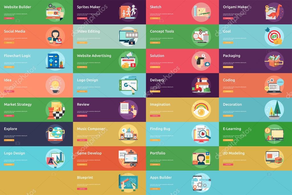 Set of great flat icons with style long shadow icon and use for Business, Creative Idea, Concept, Marketing and much more