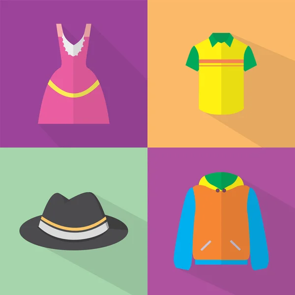 Ρούχα και αξεσουάρ σετ εικονιδίων — Διανυσματικό Αρχείο