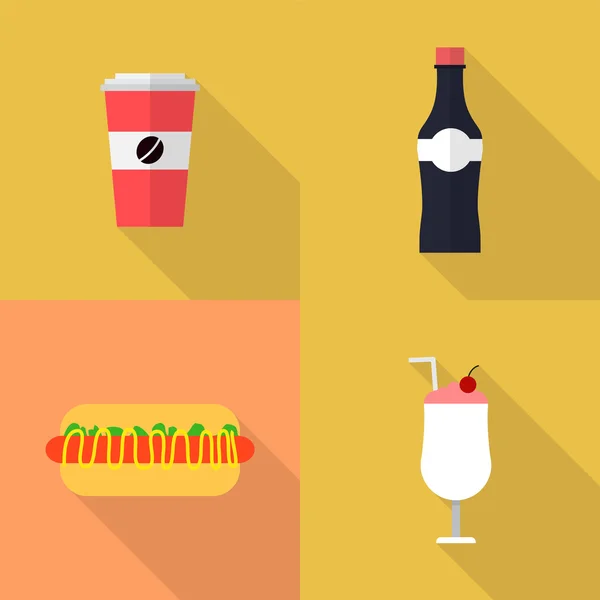 Набір іконок їжі та напоїв — стоковий вектор