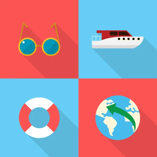 Conjunto de iconos de vacaciones y recreaciones — Vector de stock