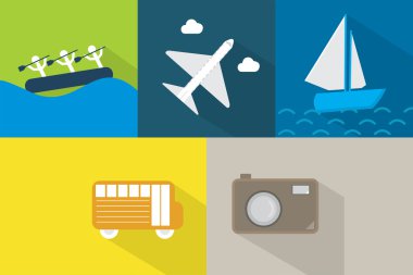 seyahat simgeleri ayarlandı