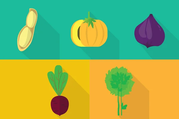 Vegetables Icon Set — Stock Vector