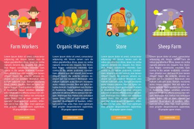 Çiftliği ve Ranch dikey afiş kümesi