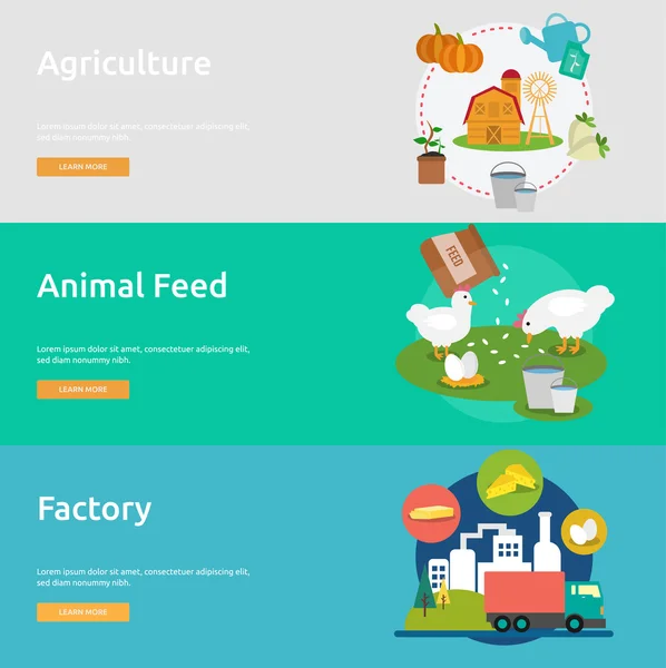 Boerderij en Ranch Banner Set — Stockvector