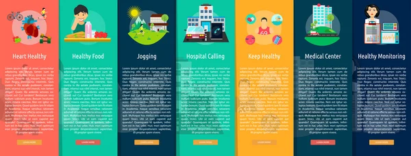 医疗和健康的纵向横幅广告概念 — 图库矢量图片