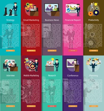 İş insanlar dikey Banner kavramı