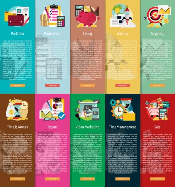 İşletme ve pazarlama dikey Banner kavramı