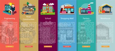 Yapı ve inşaat dikey Banner kavramı