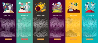 Uzay ve evren dikey Banner kavramı