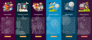 Uzay ve evren dikey Banner kavramı