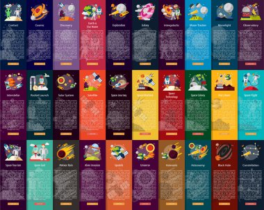 Uzay ve evren dikey Banner kavramı