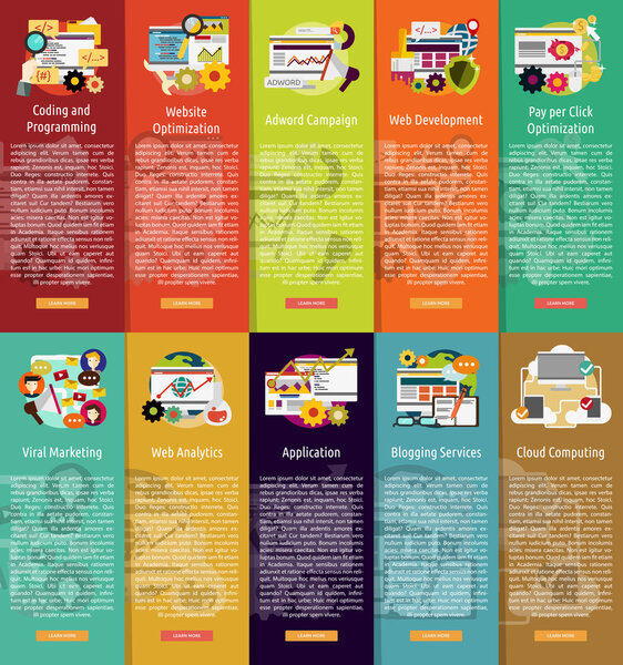 Концепция SEO и развития вертикального баннера
