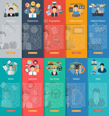 İnsan meslek dikey Banner kavramı