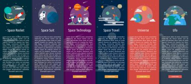 Space and Universe Vertical Banner Concept clipart
