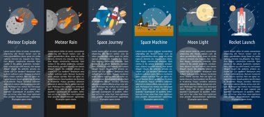 Uzay ve evren dikey Banner kavramı