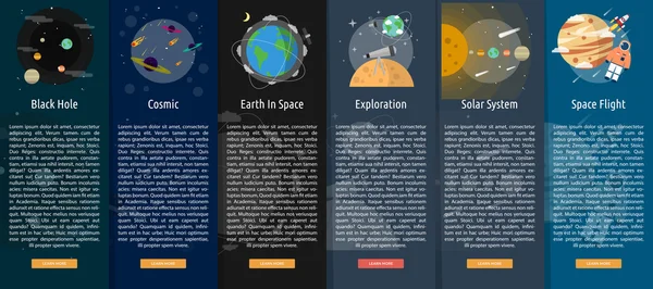 Concept de bannière verticale d'espace et d'univers — Image vectorielle