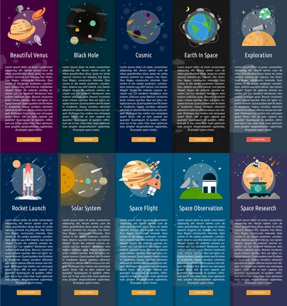 Espacio y Universo Concepto de Bandera Vertical — Archivo Imágenes Vectoriales