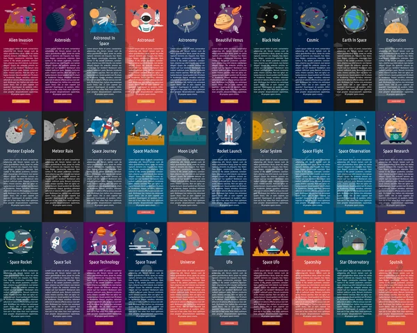 Espacio y Universo Concepto de Bandera Vertical — Archivo Imágenes Vectoriales