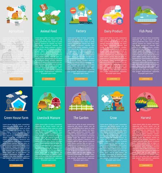 Granja y rancho Vertical Banner Concept — Vector de stock