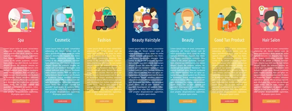 Szépség- és Fashion vertikális Banner-koncepció — Stock Vector