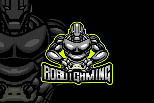 Robot Gaming Esport Logo Template — Archivo Imágenes Vectoriales