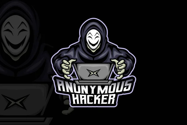 Anónimo Hacker Esport Logo Template — Archivo Imágenes Vectoriales