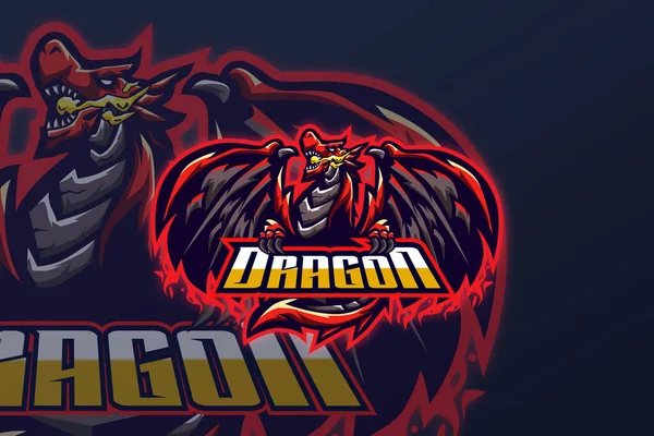 Dragon Шаблон Логотипу Esport — стоковий вектор