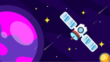 Uydu 1 - Uzay Arkaplanı Çizimi