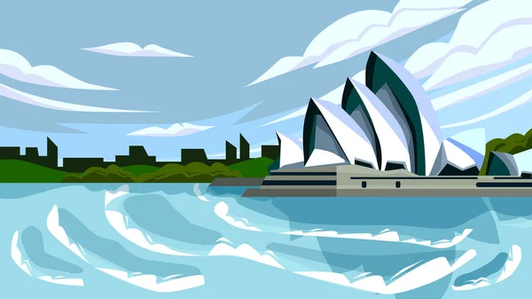 Sydney Opera House Monumento Famoso —  Vetores de Stock