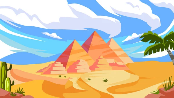 Єгипетська Піраміда Славетний Пам Ятник — стоковий вектор