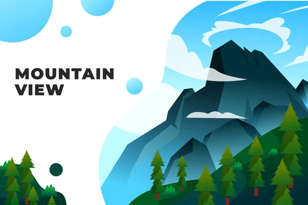 Mountain View Vektorové Ilustrace — Stockový vektor