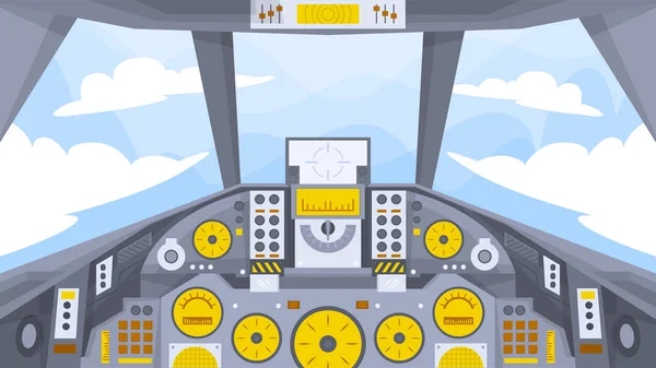 Fighter Jet Cockpit Interior Scenes — Stock Vector