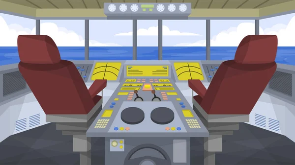 Ship Cockpit Interior Scenes — Stock Vector