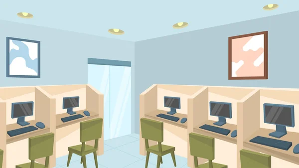 Online Testkamer Interieur Scènes — Stockvector