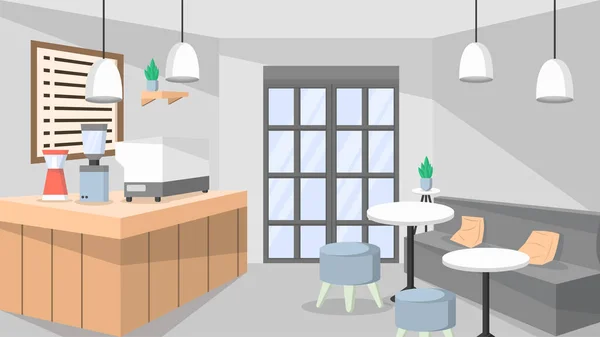 Cafetería Escenas Interiores — Vector de stock