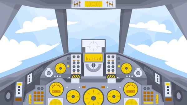 Cockpit Avion Combat Scènes Intérieures — Image vectorielle