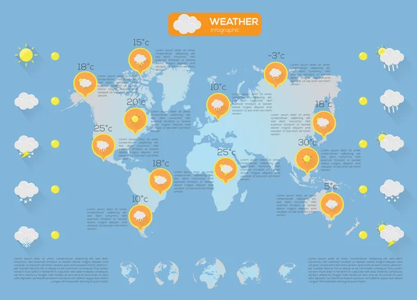 Infografía meteorológica — Vector de stock