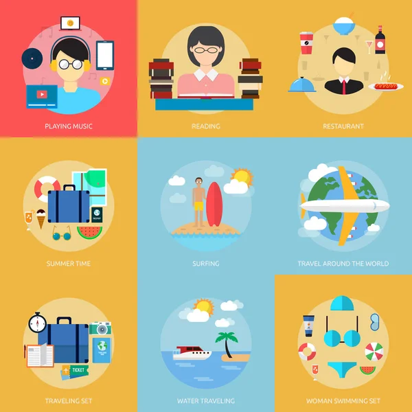 Vacaciones & Recreaciones — Vector de stock