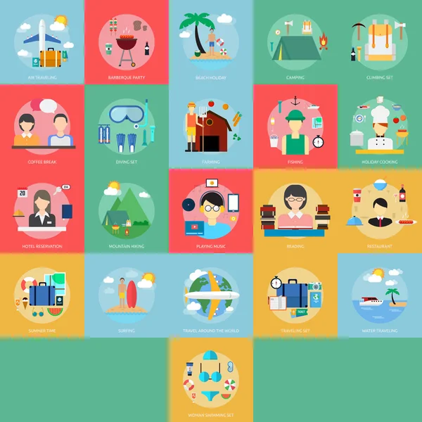 Vacaciones & Recreaciones — Vector de stock