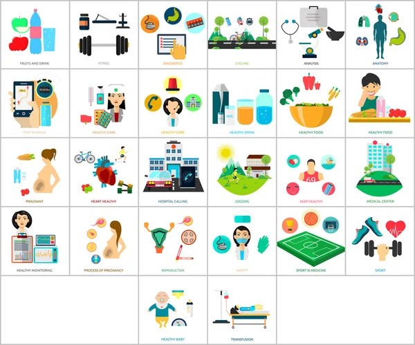 Médico & Saudável —  Vetores de Stock