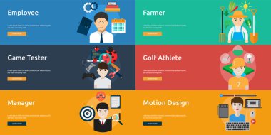 İnsan meslek afiş kümesi