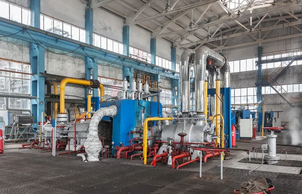 Estación compresora para la producción de amoníaco. De interior — Foto de Stock
