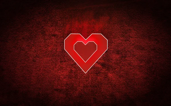 Δύο κόκκινη καρδιά από χαρτόνι σε βελούδο. Φόντο ημέρα του Αγίου Βαλεντίνου — Φωτογραφία Αρχείου