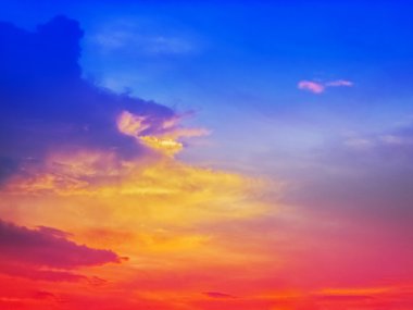 Colorful Sunset With Multiple Colors Of Sunlight After Glow clipart