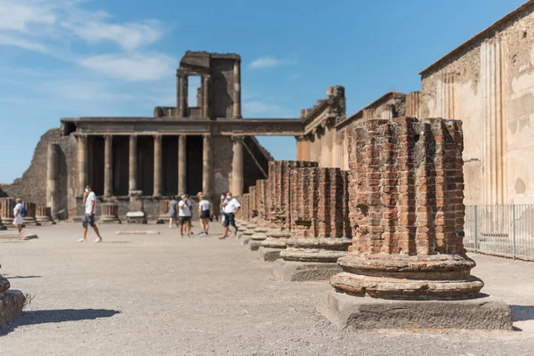 Zicht Basiliek Van Romeinse Archeologische Site Van Pompeii Italië — Stockfoto