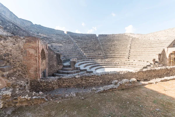 Zicht Een Theater Romeinse Archeologische Site Van Pompeii Italië — Stockfoto
