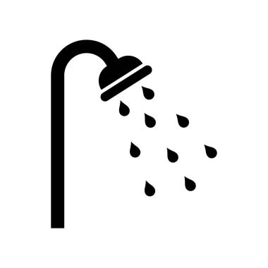 Düz bir duş simgesi. Arkaplan silme üzerine vektör illüstrasyonu.