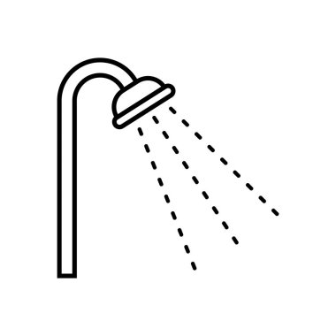 Taslak biçiminde duş simgesi. Arkaplan silme üzerine vektör illüstrasyonu.